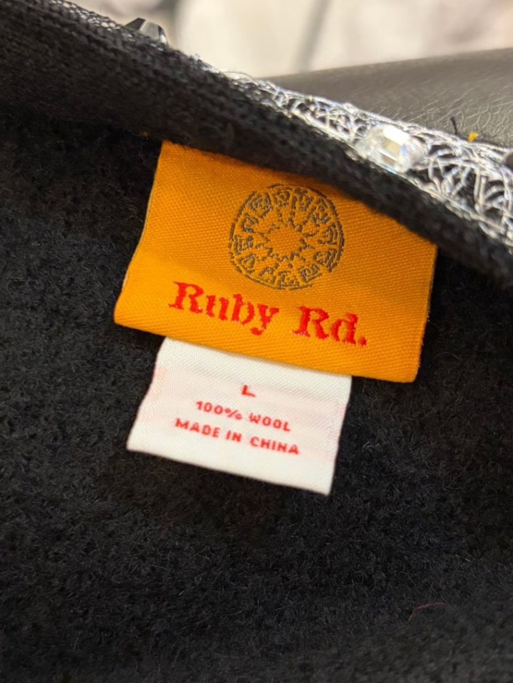 Ruby Rd. 100% Wool Jeweled Cardigan - Picture 3 of 3